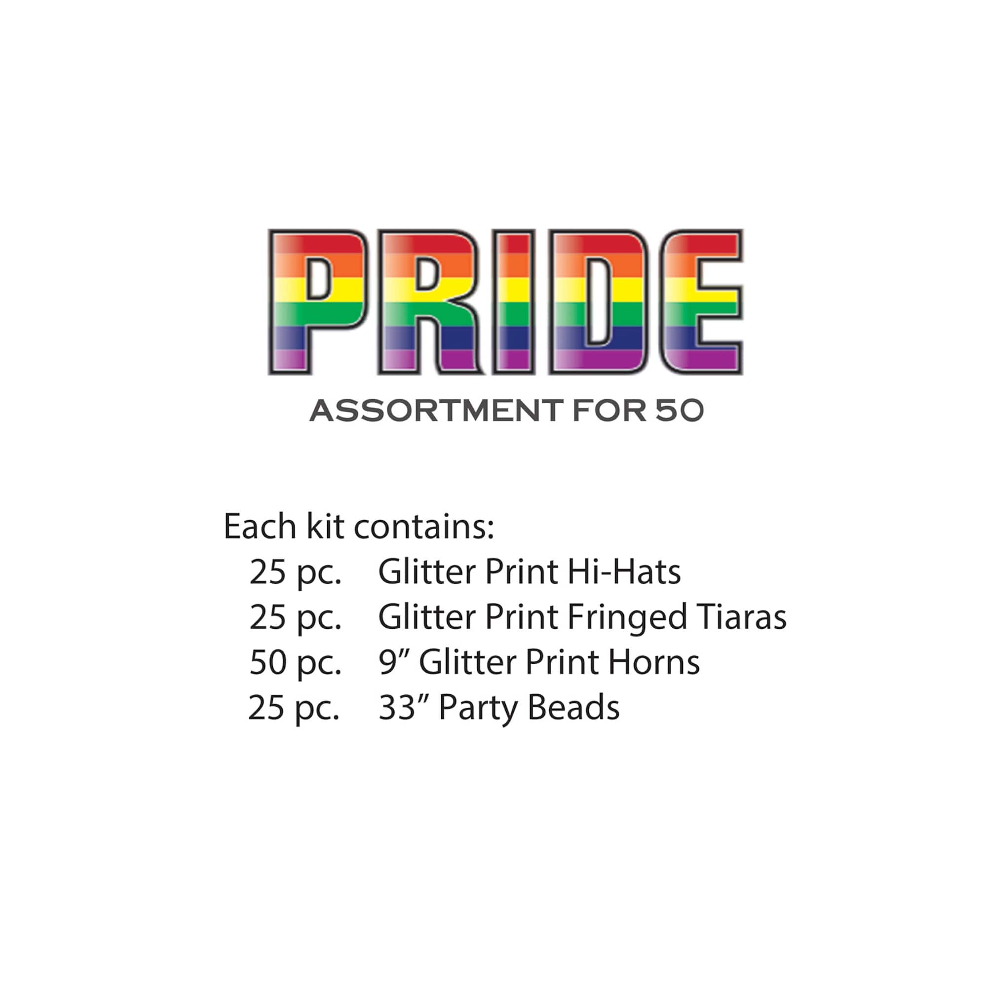 Beistle New Year Pride Party Favor Kit for 50